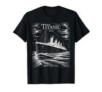 Design Realistico del Titanic 1912 Night Atlantic Maglietta