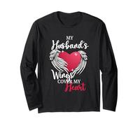 Design Remembrance e My Husband Has Wings Heart Maglia a Manica