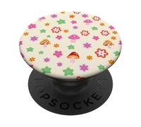 Design retrò a forma di fungo con fiori e cottagecore PopSockets PopGrip Adesivo