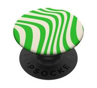 Design retrò a righe verdi anni '70 e '80 vintage minimal PopSockets PopGrip Adesivo