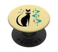 Design retrò Atomic Era Mid Century Kitty Cat Star Boomerang PopSockets PopGrip Adesivo