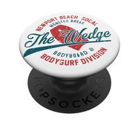 Design Retro Bodyboard e Onde Effetto Vintage PopSockets PopGrip Adesivo