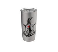 Design retrò con ancora con tramonto e faro Bicchiere termico in acciaio inox doppia parete