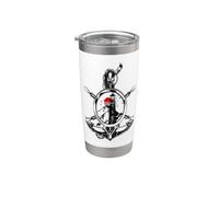 Design retrò con ancora con tramonto e faro Bicchiere termico in acciaio inox doppia parete