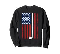 Design retrò con bandiera americana per gli amanti del golf Felpa