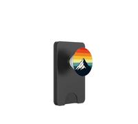 Design retrò con cerchio di montagna al tramonto PopSockets PopWallet per MagSafe