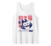 Design retrò con Gatto Portafortuna Giapponese Canotta