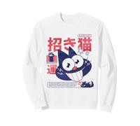 Design retrò con Gatto Portafortuna Giapponese Felpa