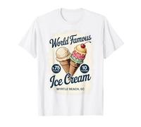 Design retrò con Gelato Famoso in Tutto Il Mondo Maglietta