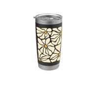 Design retrò con margherite - arte botanica floreale Bicchiere termico in acciaio inox doppia parete