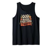 Design retrò con scritta "God makes Everything Better" Canotta