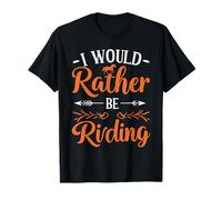 Design retrò con Scritta I Would Rather be Riding Horse Lover Maglietta