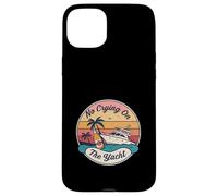 Design retrò con scritta "No Crying on the yacht" Custodia per iPhone 15 Plus