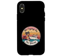 Design retrò con scritta "No Crying on the yacht" Custodia per iPhone X/XS
