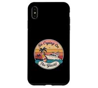 Design retrò con scritta "No Crying on the yacht" Custodia per iPhone XS Max