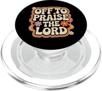 Design retrò con scritta "Off To Praise The Lord" PopSockets PopGrip per MagSafe