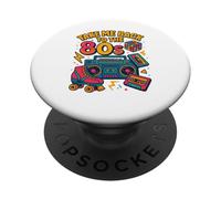 Design retrò con scritta "Take Me Back to the 80s" PopSockets PopGrip Adesivo