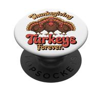 Design retrò con tacchini del Ringraziamento per sempre PopSockets PopGrip Adesivo