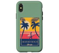 Design retrò da spiaggia per surfisti di Siesta Key Beach Florida Custodia per iPhone X/XS