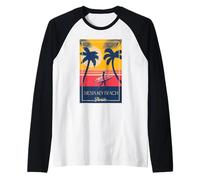Design retrò da Spiaggia per surfisti di Siesta Key Beach Florida Maglia con Maniche Raglan