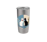 Design retrò del cerchio di Harmony Cats Bicchiere termico in acciaio inox doppia parete