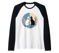 Design retrò del Cerchio di Harmony Cats Maglia con Maniche Raglan