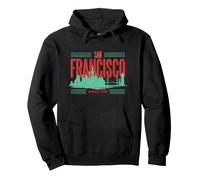 Design retrò di San Francisco dal 1776 Skyline Travel Design Felpa con Cappuccio