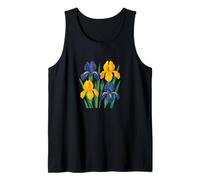 Design retrò iris floreale per giardinieri arte botanica vintage Canotta