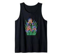 Design retrò iris floreale per giardinieri arte botanica vintage Canotta