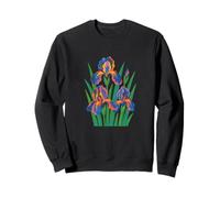 Design retrò iris floreale per giardinieri arte botanica vintage Felpa