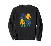 Design retrò iris floreale per giardinieri arte botanica vintage Felpa