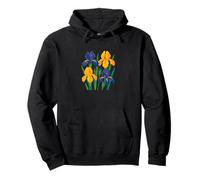 Design retrò iris floreale per giardinieri arte botanica vintage Felpa con Cappuccio
