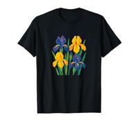 Design retrò iris floreale per giardinieri arte botanica vintage Maglietta