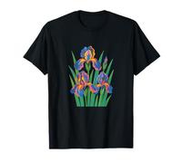 Design retrò iris floreale per giardinieri arte botanica vintage Maglietta