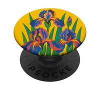 Design retrò iris floreale per giardinieri arte botanica vintage PopSockets PopGrip Adesivo