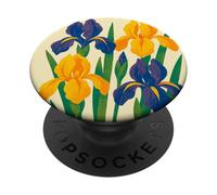 Design retrò iris floreale per giardinieri arte botanica vintage PopSockets PopGrip Adesivo