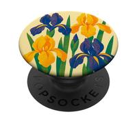 Design retrò iris floreale per giardinieri arte botanica vintage PopSockets PopGrip Adesivo