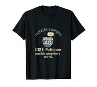 Design retrò perso pazienza su I-40 Trucker Maglietta