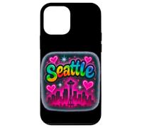 Design retrò Rainbow City Pride con skyline di Seattle Custodia per iPhone 12 mini
