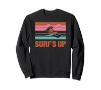 Design retrò Surfs Up, tavola da surf e Ocean Beach Vibes Felpa