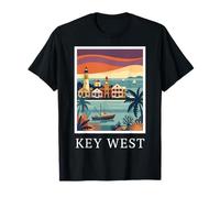 Design retrò Vintage da Viaggio su un'isola costiera di Key West Florida Maglietta