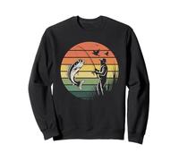 Design retrò Vintage per Amanti della Pesca al Tramonto per papà e Uomo Felpa