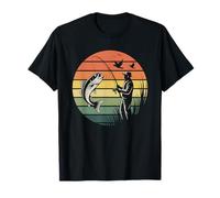 Design retrò Vintage per Amanti della Pesca al Tramonto per papà e Uomo Maglietta
