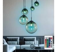 Design RGB LED Lampada a Sospensione Coprire Salotto Camera Vetro Sfera Dimmer [EEK: F]