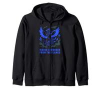 Design Rising Stronger Phoenix - Inspirational Felpa con Cappuccio