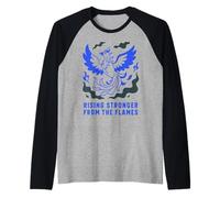 Design Rising Stronger Phoenix - Inspirational Maglia con Maniche Raglan