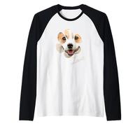 Design ritratto di Corgi con stampa di zampa Maglia con Maniche Raglan