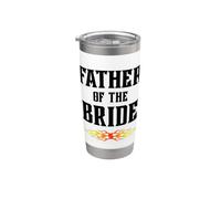 Design rock and roll in metallo per matrimonio «Father Of The Bride Flame» Bicchiere termico in acciaio inox doppia parete
