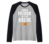Design Rock And Roll in Metallo per Matrimonio «Father of The Bride Flame» Maglia con Maniche Raglan