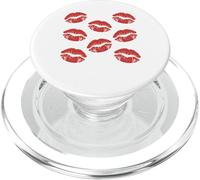Design romantico con labbra rosse, con stampa a rossetto PopSockets PopGrip per MagSafe